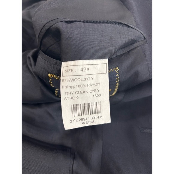 Brooks Brothers Mens 42R Black Wool Blend Sport Coat Blazer Jacket Brooksease - Picture 4 of 11